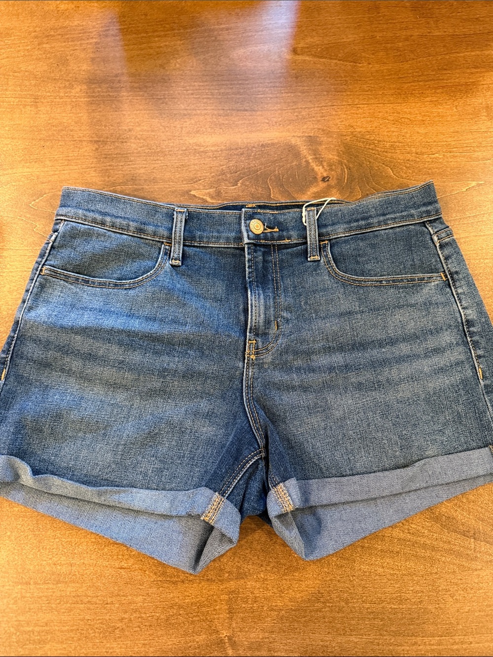 Denim Roll-Hem Women's Shorts - Blue